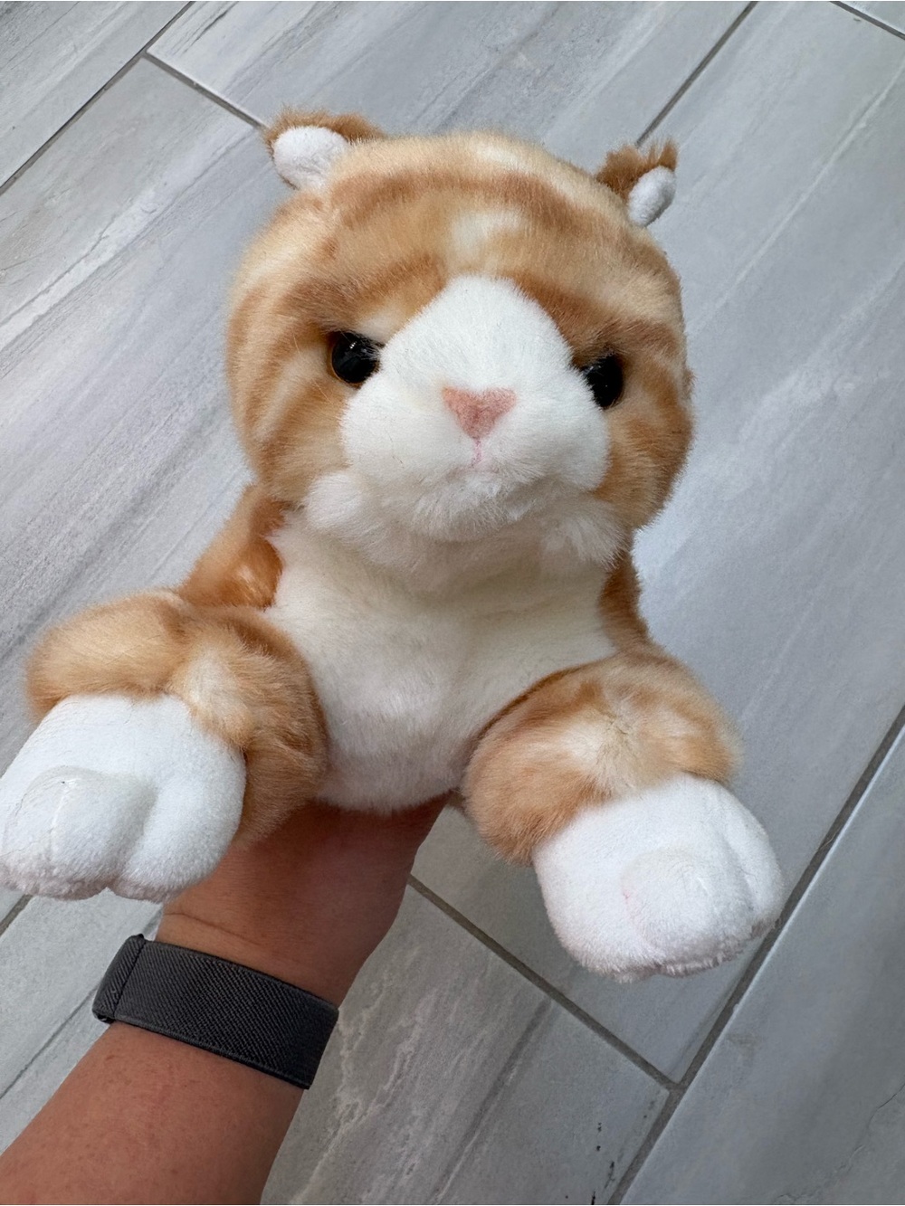 Orange Tabby & White Plush Pet Cat Stuffed Animal - Soft Cuddly Toy